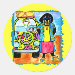 Surfer Joe's Van Classic Round Sticker