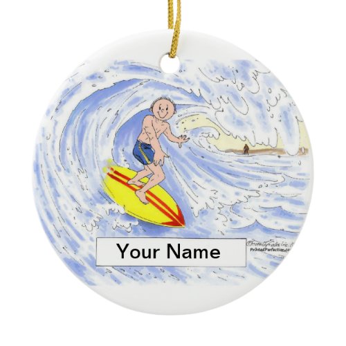 Surfer - Male Ceramic Ornament
