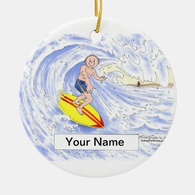 Surfer - Male Ceramic Ornament (Front)