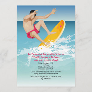 Surfer Male Invitation
