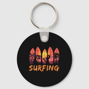 Surfer Ocean Water Sports - Surfboard Waves Surfin Keychain