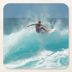 Surfer on a big wave coaster
