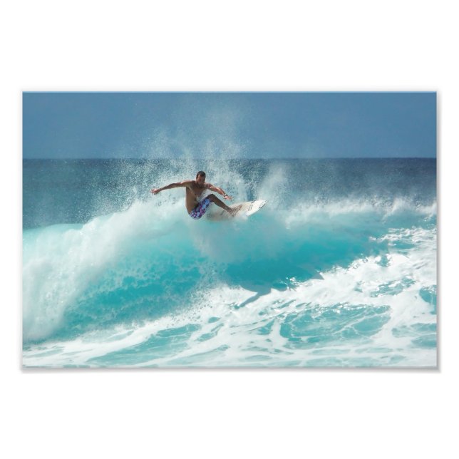 Surfer on a big wave photo print (Front)