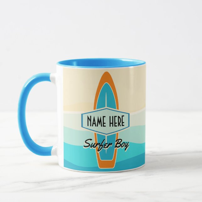 Surfer on beach  mug (Left)
