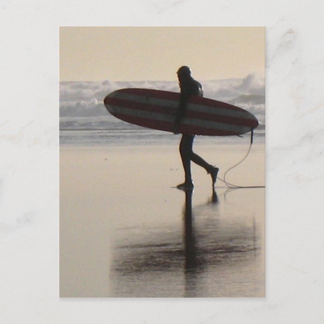 Surfer on Ocean Beach Postcard (Front)
