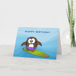 surfer owl card
