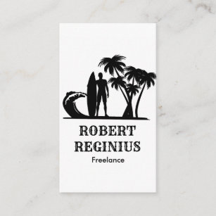 Surfer Palm Trees hh767 Business Card