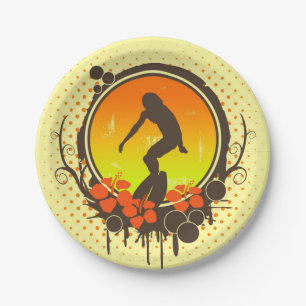 Surfer Paper Plates