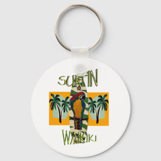 Surfer Parrot Keychain