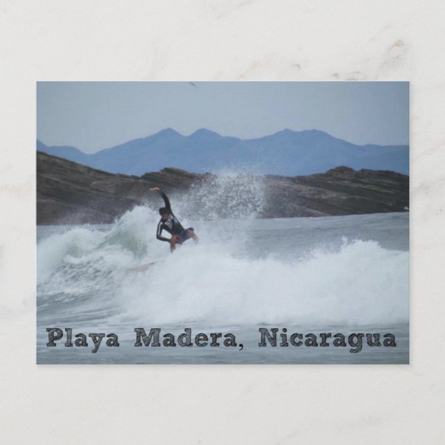 Surfer Playa Madera, Nicaragua Postcard (Front)