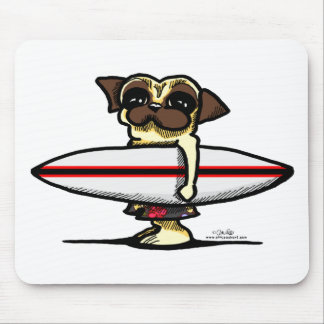 Surfer Pug Mouse Pad