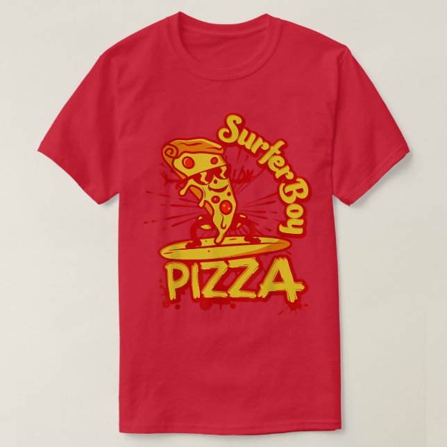 Surfer  Retro Pizza Boy 1634  T-Shirt (Design Front)