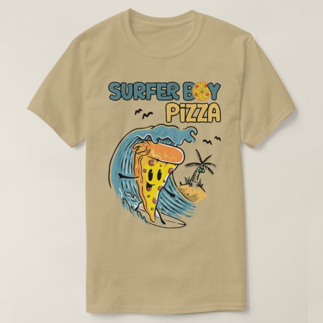 surfer  retro pizza boy  T-Shirt (Design Front)