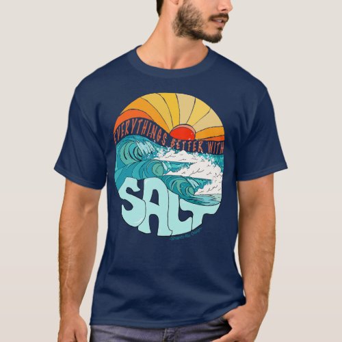 Surfer Retro sunset Graphic surf beach art ocean w T_Shirt