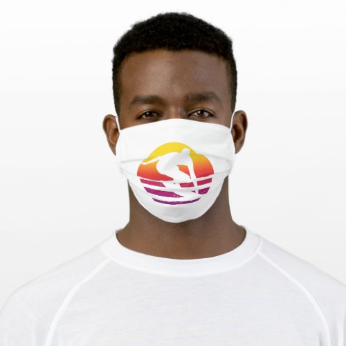Surfer Retro Surfing Sunset Adult Cloth Face Mask