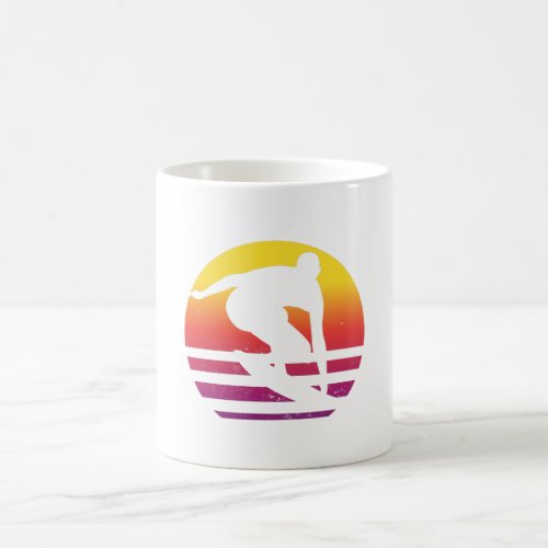 Surfer Retro Surfing Sunset Coffee Mug