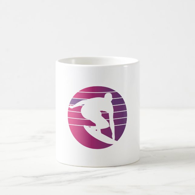 Surfer Retro Surfing Sunset Coffee Mug (Center)