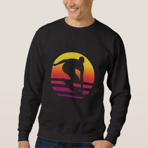 Surfer Retro Surfing Sunset Sweatshirt