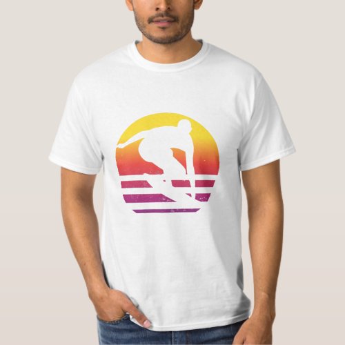 Surfer Retro Surfing Sunset T_Shirt