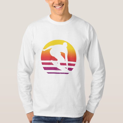 Surfer Retro Surfing Sunset T_Shirt