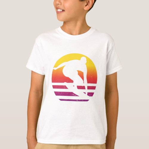 Surfer Retro Surfing Sunset T_Shirt