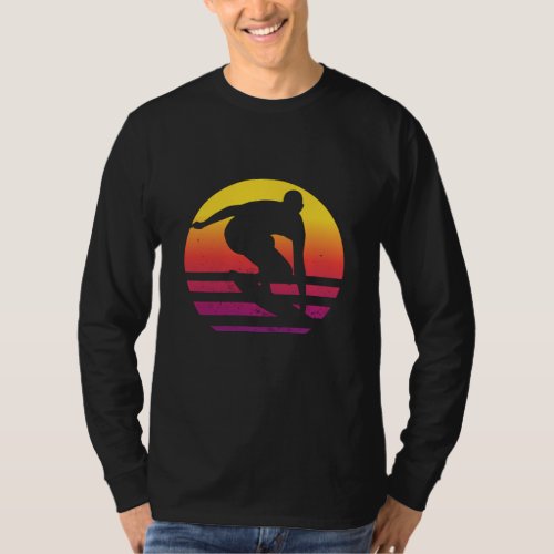 Surfer Retro Surfing Sunset T_Shirt