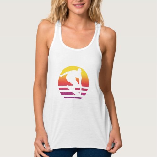 Surfer Retro Surfing Sunset Tank Top