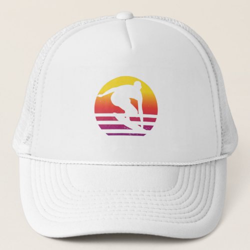 Surfer Retro Surfing Sunset Trucker Hat