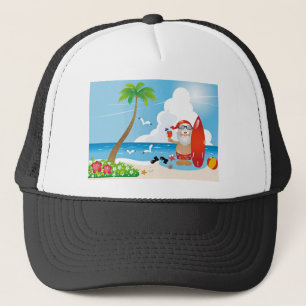 surfer santa claus trucker hat