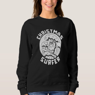Surfer Santa Waves  Surfrider Surfboard Surfing Ch Sweatshirt