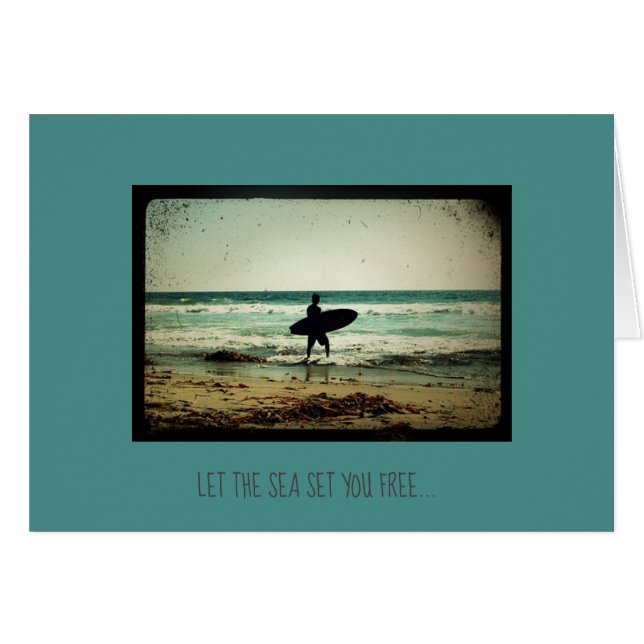 Surfer Sea Set You Free Quote Cards (Front Horizontal)