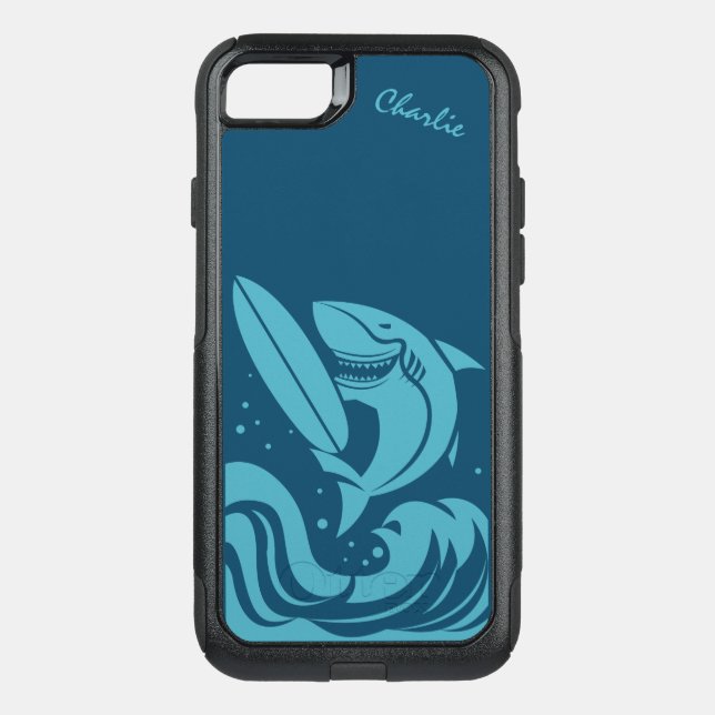 Surfer Shark custom name phone cases (Back)