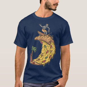 surfer Shirt retro pizza boy Pizza Surfer Skeleton