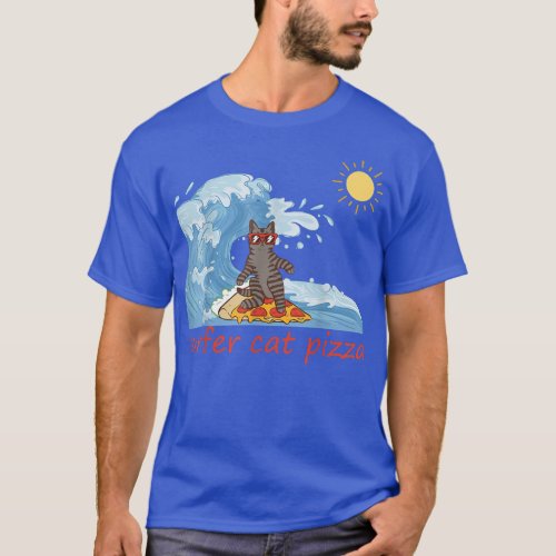 surfer Shirt retro pizza boy surfer cat pizza Chee