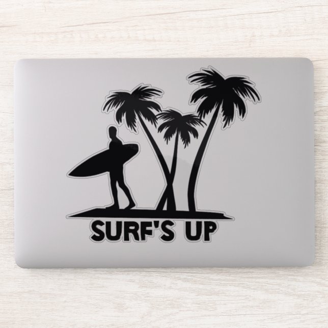 Surfer Silhoette Sticker (Computer)
