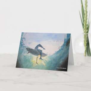 surfer silhouette card