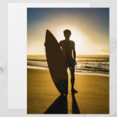 Surfer silhouette during sunrise (Front/Back)