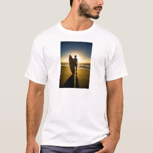 Surfer silhouette during sunrise T-Shirt