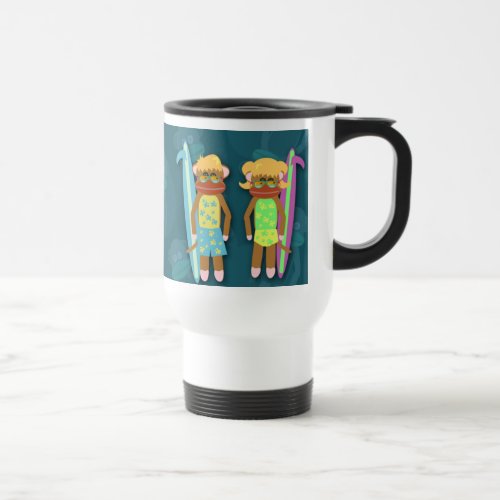 Surfer Sock Monkey Mug