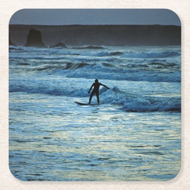 Surfer Square Paper Coaster (Front)