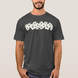 Surfer Style Vintage Floral  Hibiscus Flower Row T-Shirt