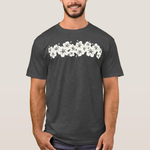 Surfer Style Vintage Floral  Hibiscus Flower Row T_Shirt