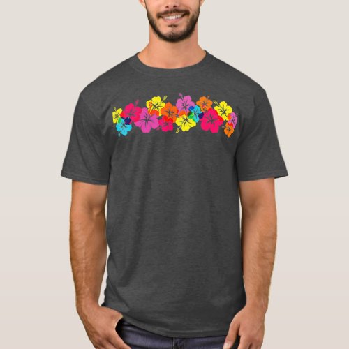 Surfer Style Vintage  Hibiscus Flower Row Beach T_Shirt
