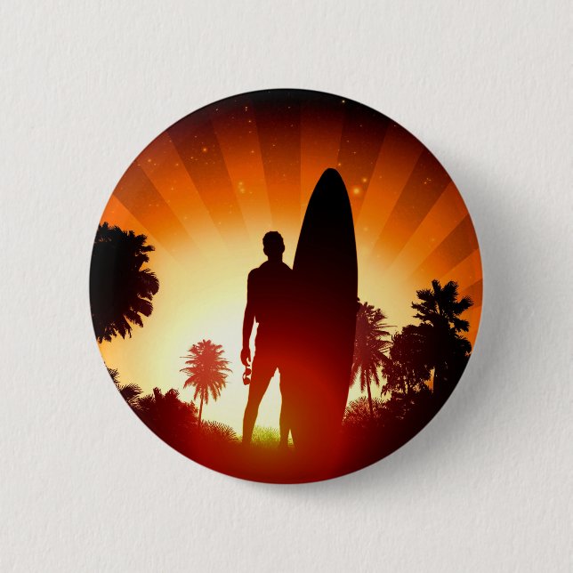 Surfer Sunset button (Front)