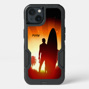 Surfer Sunset custom monogram phone cases
