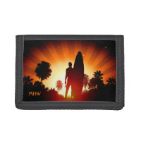 Surfer Sunset custom monogram wallets