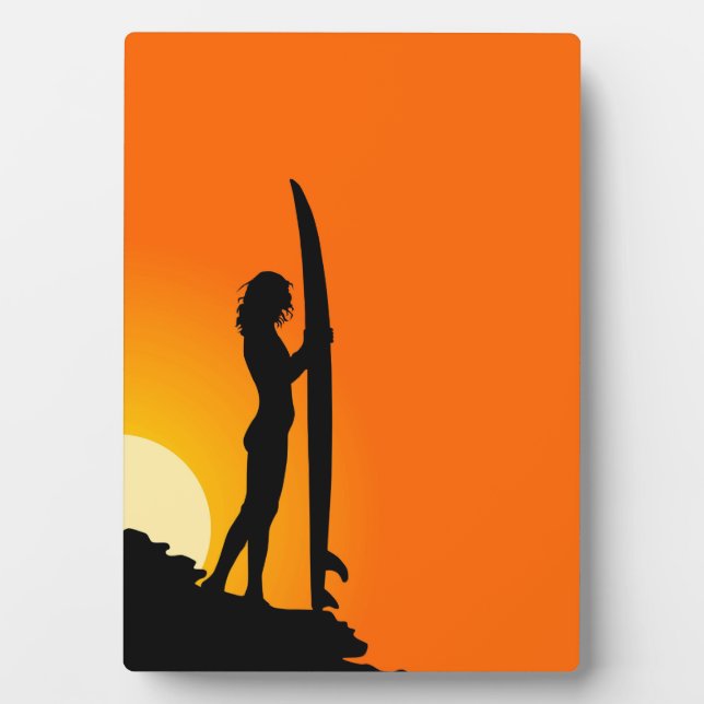 Surfer Sunset Silhouette Plaque (Front)