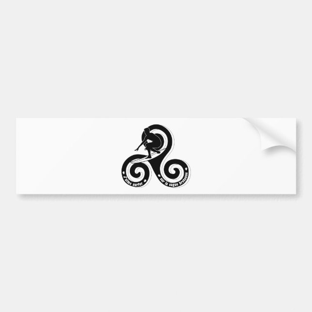 Surfer sur la vague bretonne (version homme) bumper sticker (Front)