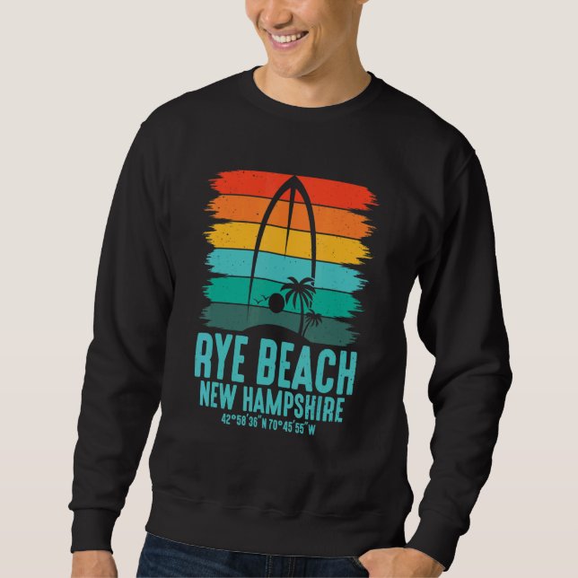 Surfer Surf Board Rye Beach Surfboarder Surfing Sweatshirt (Front)