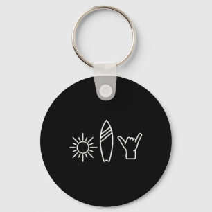 Surfer Surfboard Vintage Surfing Beach Summer Surf Keychain